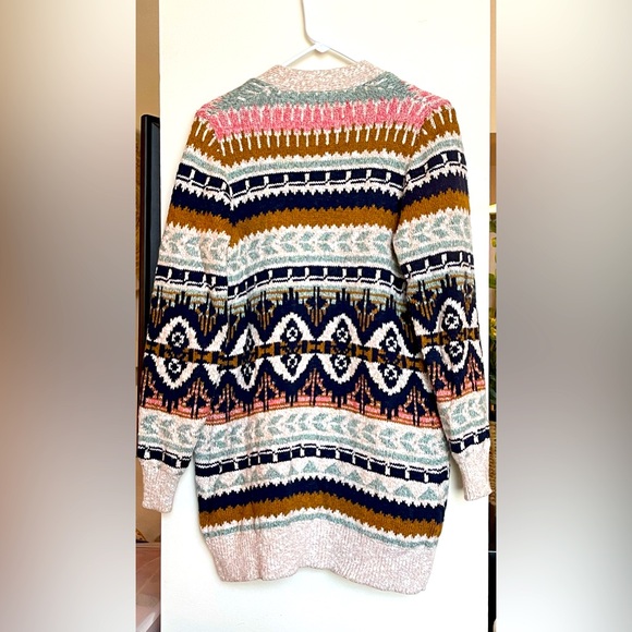 LL Bean Fair Isle Cotton Cardigan - Picture 2 of 3